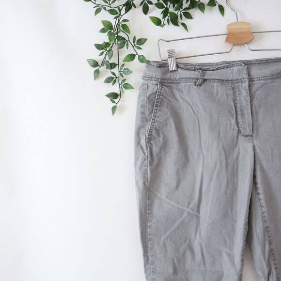 Eileen Fisher Gray Cotton Tencel Blend Cropped Pants Size 8 - Picture 3 of 5